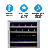 NewAir Dual Zone 46 Bottle Wine Cooler