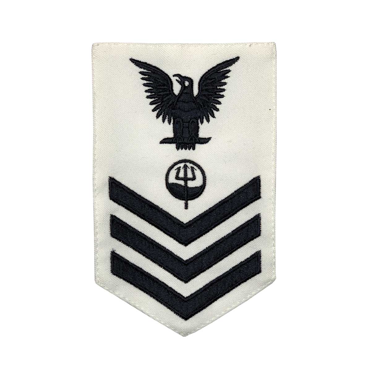 Vanguard Coast Guard E6 Rating Badge: Marine Science Technician - White