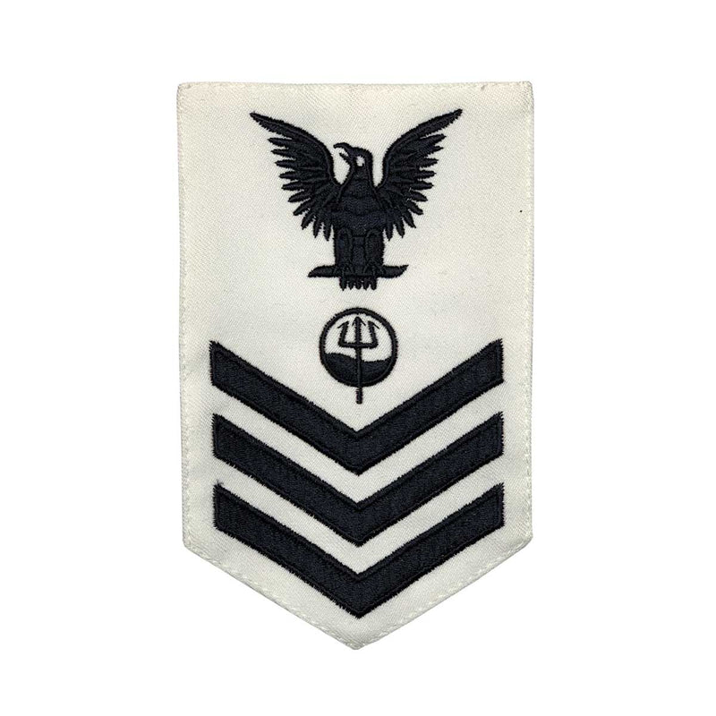 Vanguard Coast Guard E6 Rating Badge: Marine Science Technician - White
