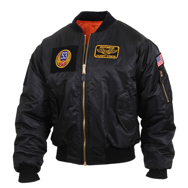 Rothco Mens MA-1 Flight Jacket with Patches - Size 2XL