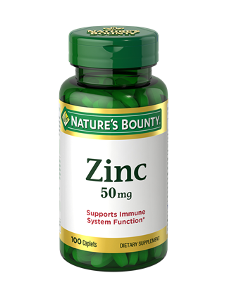 NATURE'S BOUNTY Zinc Supplement Caplets 50mg - 100 Count