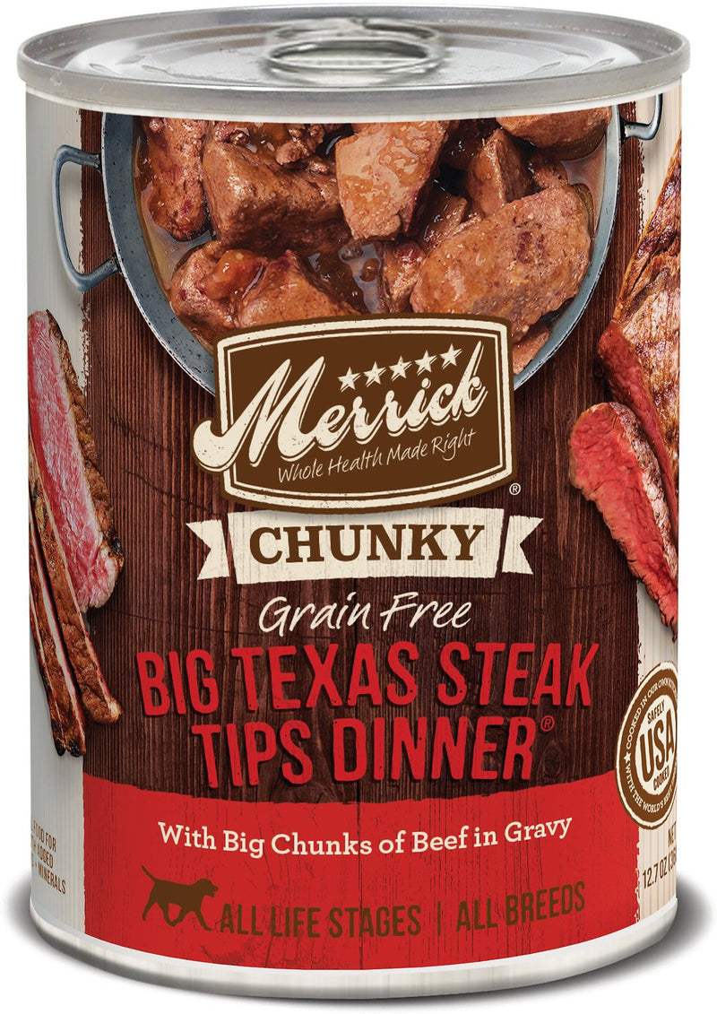 Merrick Chunky Big Texas Steak Tips Dinner in Gravy Grain Free