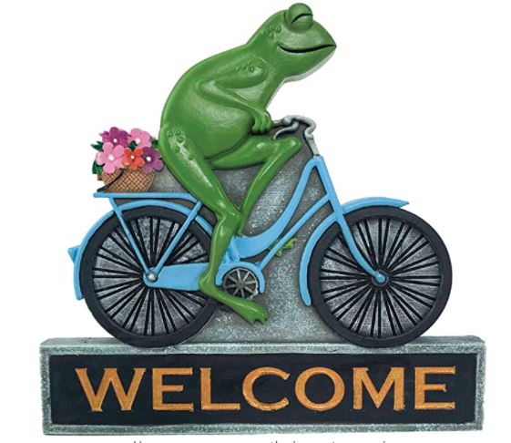Spoontiques Frog On Bicycle Garden Stake