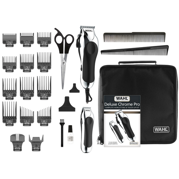 Wahl Mens Deluxe Chrome Pro Haircutting Kit with Trimmer