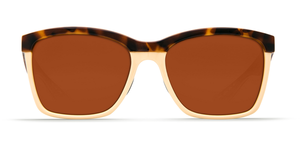 Costa Del Mar Womens Anaa Shiny Retro Tort/Cream/Mint Frame - Copper 580 Plastic Lens - Polarized Sunglasses