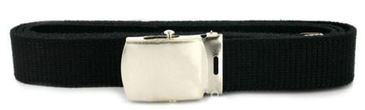 Vanguard Navy Belt and Buckle: Black Nylon Nickel Silver Buckle and Tip - Male