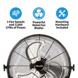 NewAir 18” High Velocity Wall Mounted Fan with Sealed Motor Housing and Ball Bearing Motor