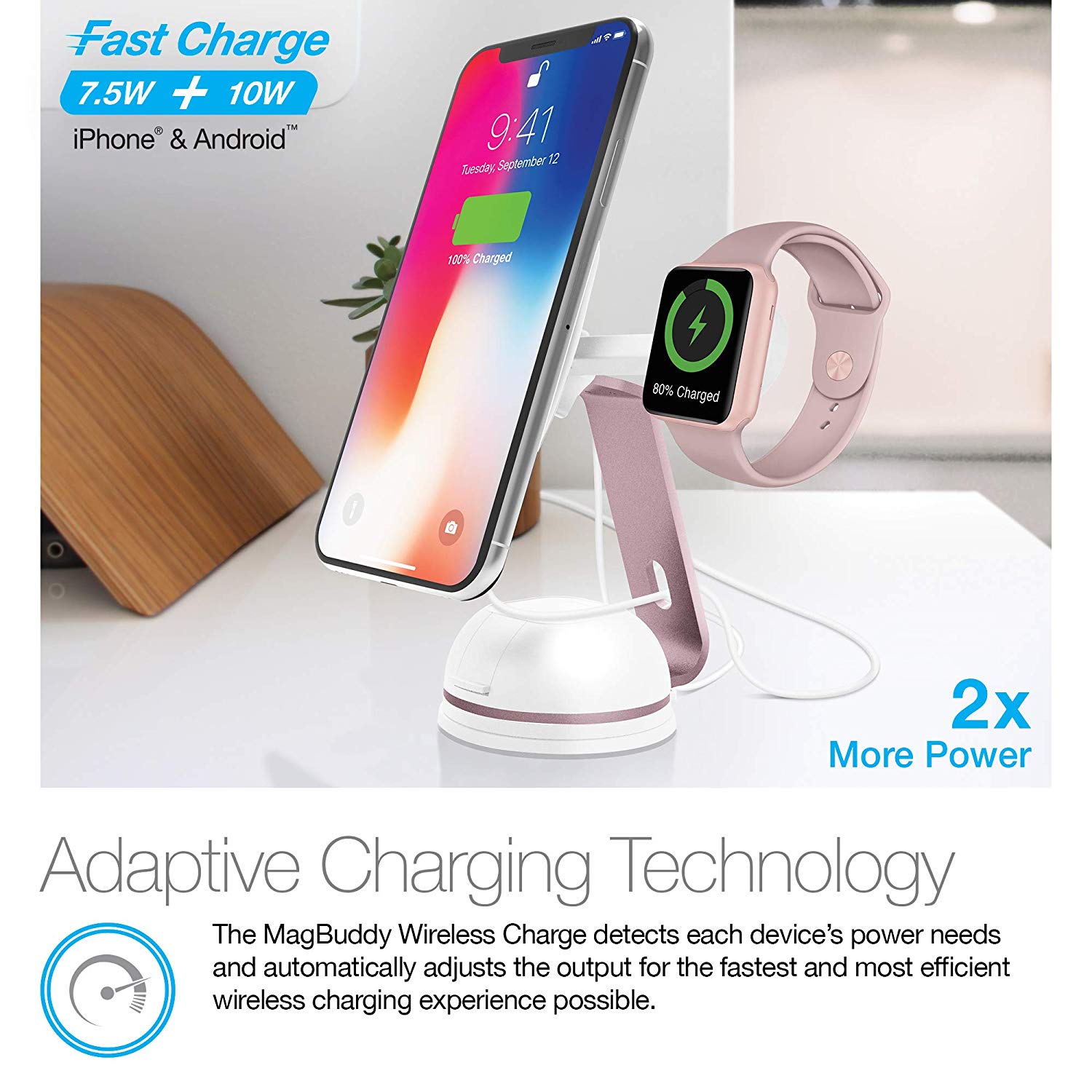 Naztech MagBuddy Wireless Charge Desk Mount