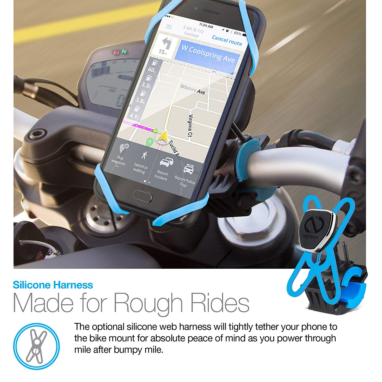 Naztech MagBuddy Universal Magnetic Cell Phone Holder Body Protective for Bikes, Motorcycle & Strollers