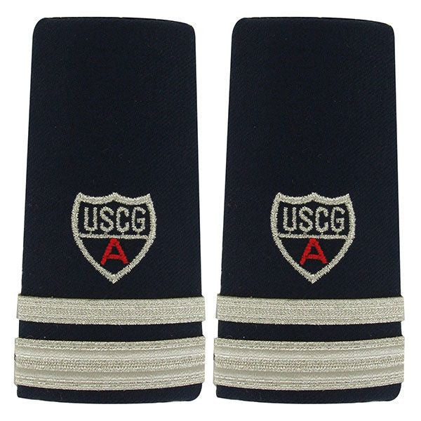 Vanguard Coast Guard Auxiliary Shoulder Board: Enhanced Male Division Staff Officer - 1-1/2 Stripes & Red "A"