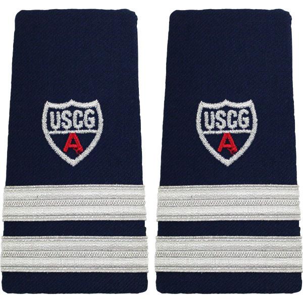 Vanguard Coast Guard Auxiliary Shoulder Board: Enhanced Male ADSO, D-AD & BA, 2 Stripes & Red A