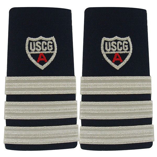 Vanguard Coast Guard Auxiliary Shoulder Board Male Enhanced: DVC and DDO  3 Stripes & Red "A"