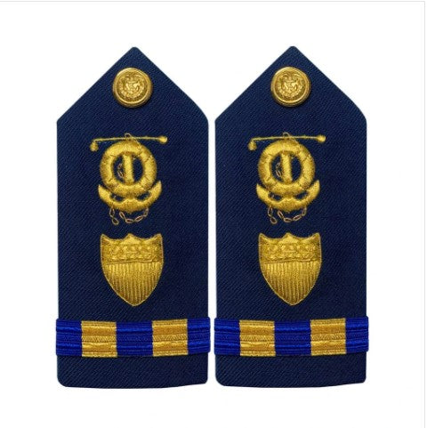 Vanguard Coast Guard Warrant Officer 2 Female Enhanced Shoulder Board: Marine Safety Specialist Deck