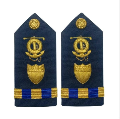 Vanguard Coast Guard Warrant Officer 3 Female Hard Shoulder Board: Marine Safety Specialist Deck