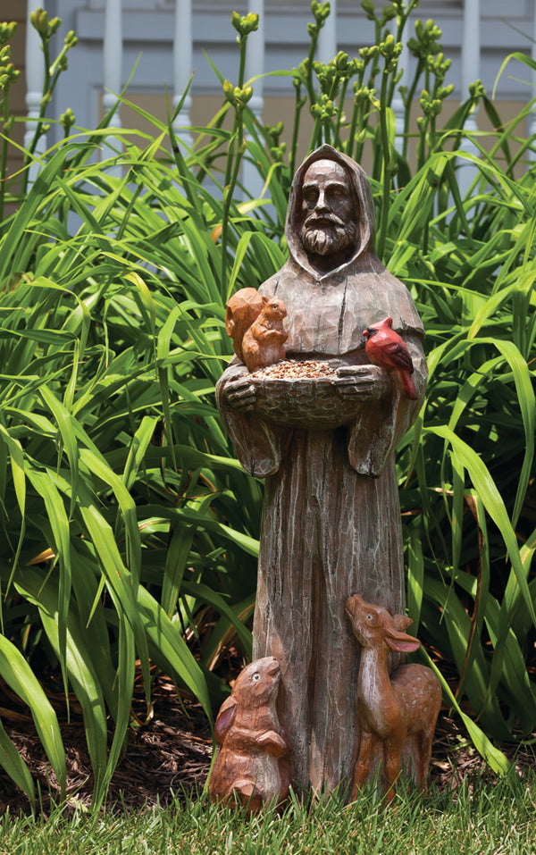 Evergreen St. Francis and Friends Feathered Garden Statuary
