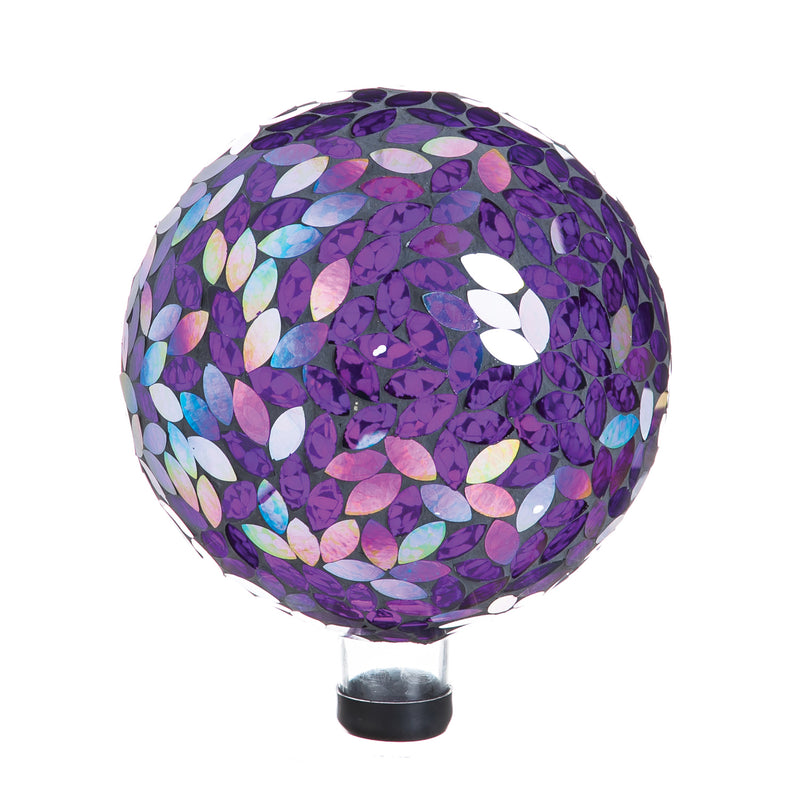 Evergreen Iridescent Purple Mosaic Glass Gazing Ball
