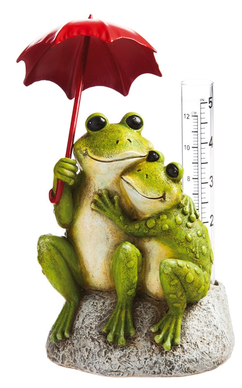 Evergreen Frog Statuary with Rain Gauge