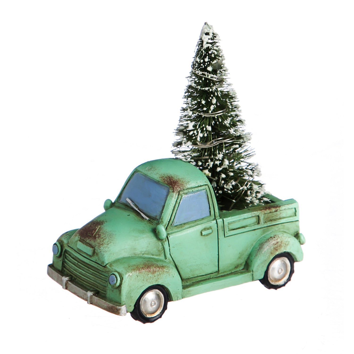 Evergreen Green Holiday Truck with Tree Light Up Ceramic Statuary