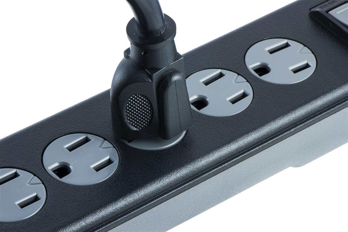 GE 6-Outlet Power Strip Surge Protector Extra-Long Cord 8ft