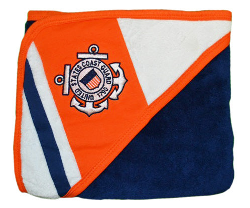 Coast Guard Infant Baby Blanket - Blue With Orange Racing Stripe