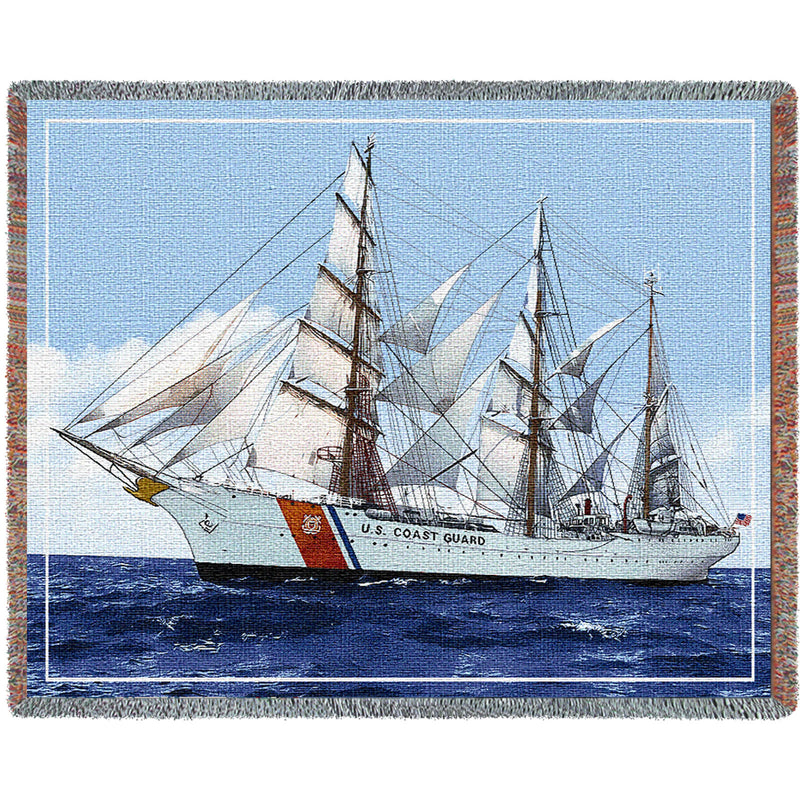 Coast Guard Barque Eagle Afghan Cotton Blanket
