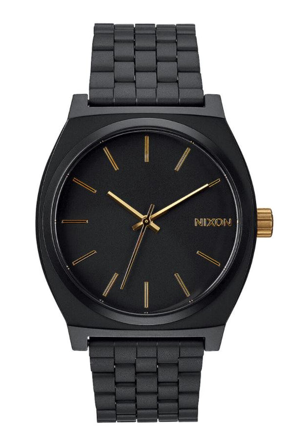 Nixon Mens Time Teller Watch - Matte Black Stainless Steel Bracelet