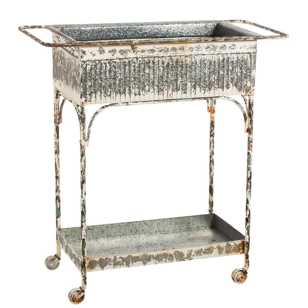 Evergreen Galvanized Two Tier Cart with Tub