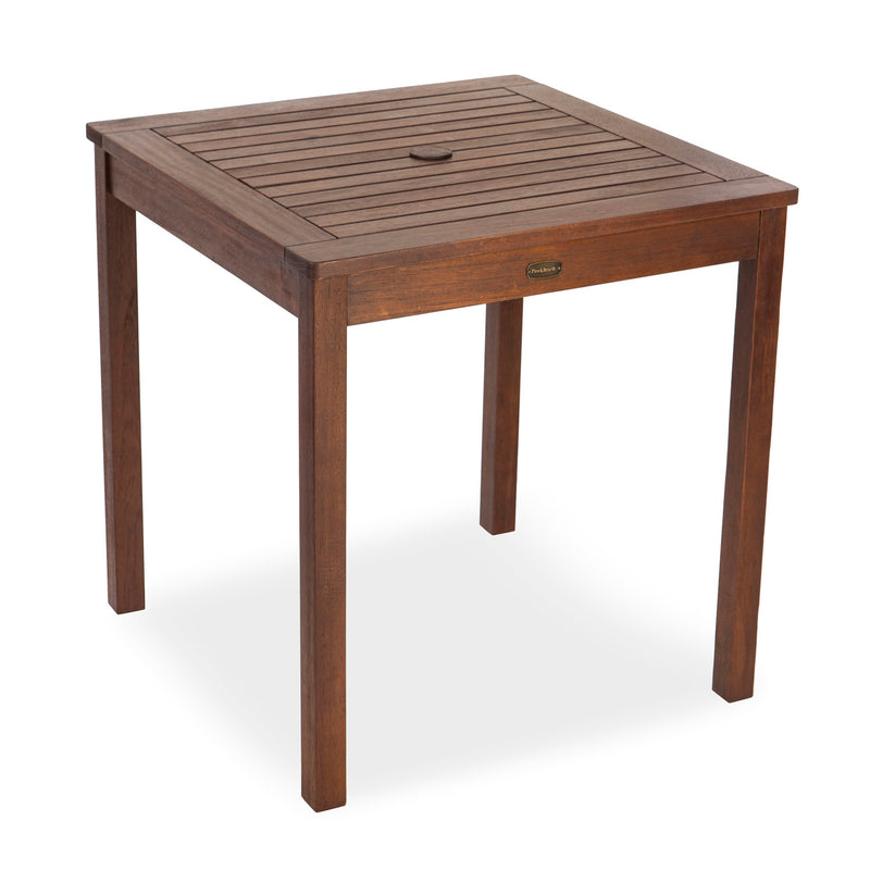 Plow & Hearth Eucalyptus Wood Outdoor Square Bistro Table