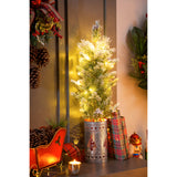 Evergreen LED Tree in Tin Pot with Tree Cut-Out Table Décor