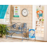 Evergreen Blue Fish Metal Bench