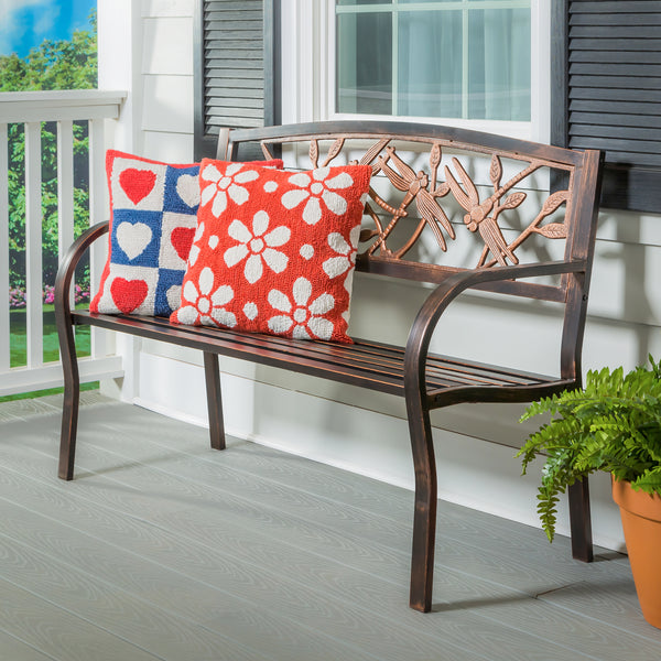 Plow & Hearth Dragonfly Metal Garden Bench