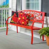 Plow & Hearth Cardinals Red Metal Garden Bench