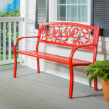 Plow & Hearth Cardinals Red Metal Garden Bench