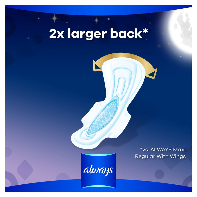 Always Maxi Overnight Pads with Wings - Extra Heavy - 20 Count