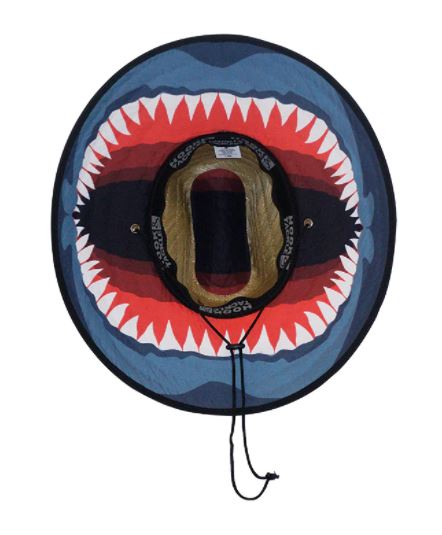 Hook & Tackle Mens Jaws Lifeguard Stretch Fit Premium Straw Fishing Hat