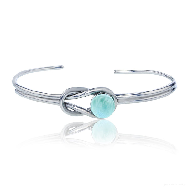 Bijoux Du Soleil Sterling Silver Larimar Knot Cuff Bracelet