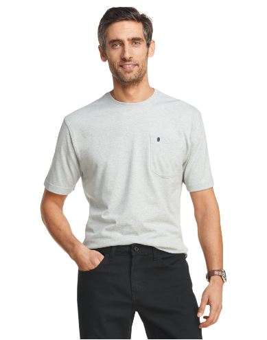 IZOD Mens Saltwater Pocket Crewneck Short Sleeve T-Shirt