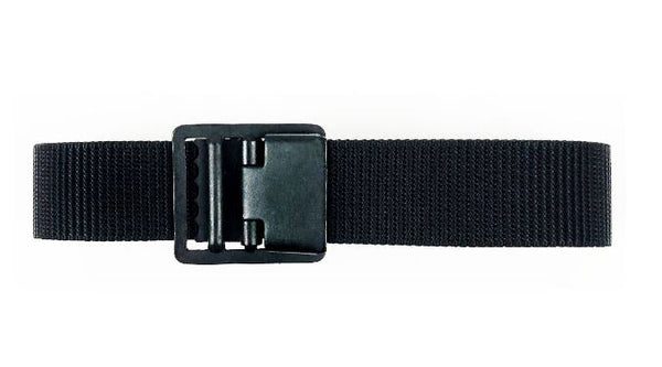 Vanguard Navy Belt and Buckle: Black Nylon Seabee Black Buckle and Tip - Size Extra Long