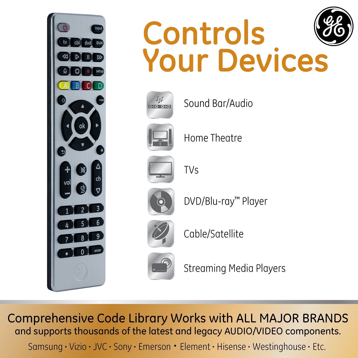 GE UltraPro 4-Device Universal Remote Control