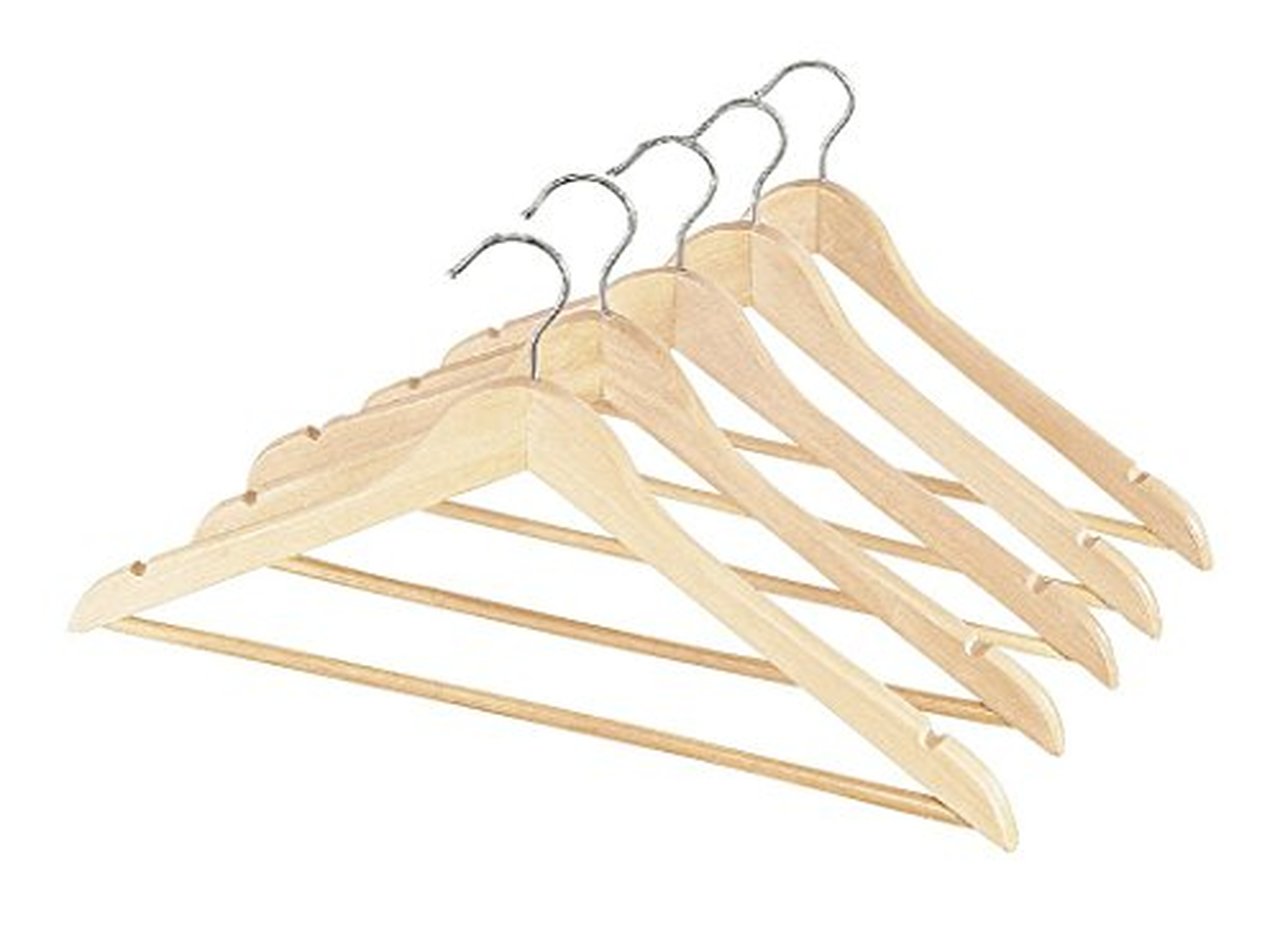 Whitmor Grade A Natural Wood Suit Hangers - 5 Count
