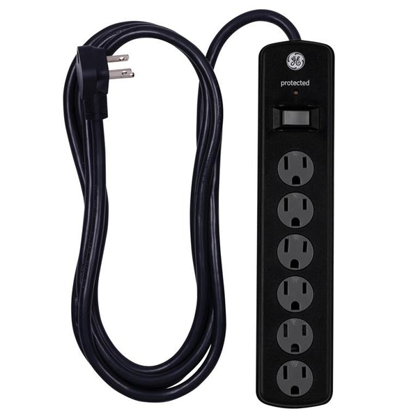 GE 6-Outlet Power Strip Surge Protector Extra-Long Cord 8ft