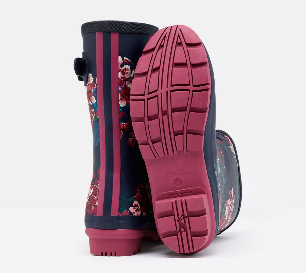Joules Womens Molly Mid Height Printed Rain Boots
