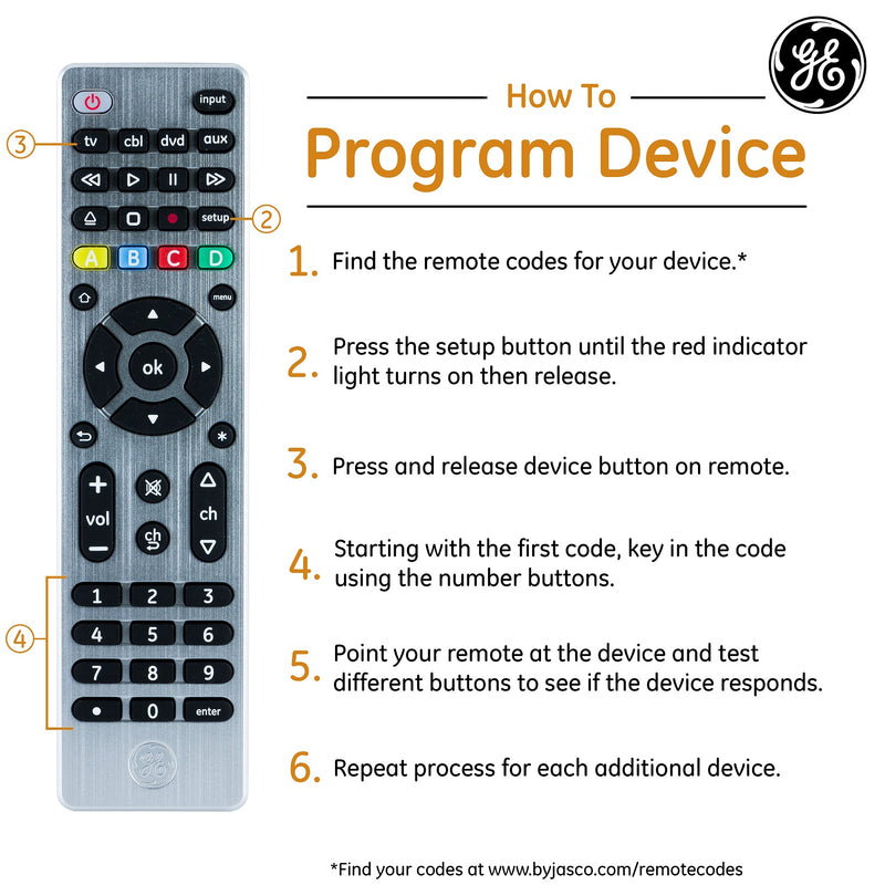 GE UltraPro 4-Device Universal Remote Control