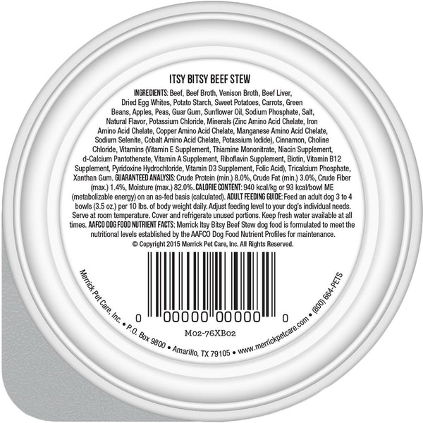 Merrick Lil' Plates Itsy Bitsy Beef Stew Grain Free Wet Dog Food - 3.5 oz.