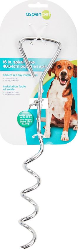 Aspen Pet Spiral Tie-Out 20" Stake