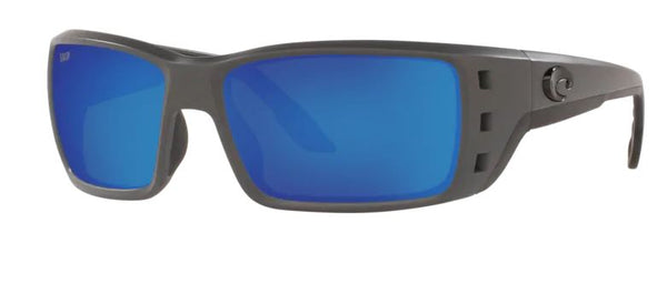 Costa Del Mar Mens Permit Matte Gray Frame - Blue Mirror 580 Plastic Lens - Polarized Sunglasses