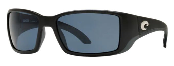 Costa Del Mar Mens Blackfin Matte Black Frame - Gray 580 Plastic Lens - Polarized Sunglasses