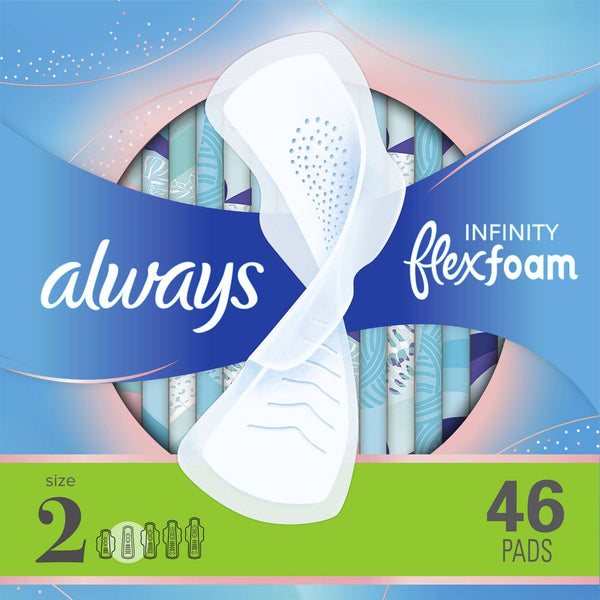 Always Infinity FlexFoam Pads with Wings - 46 Count