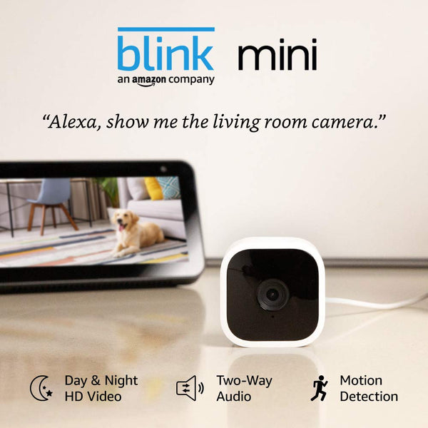 Amazon Blink Mini Compact Indoor Plug-In Smart Security Camera - 2 Pack