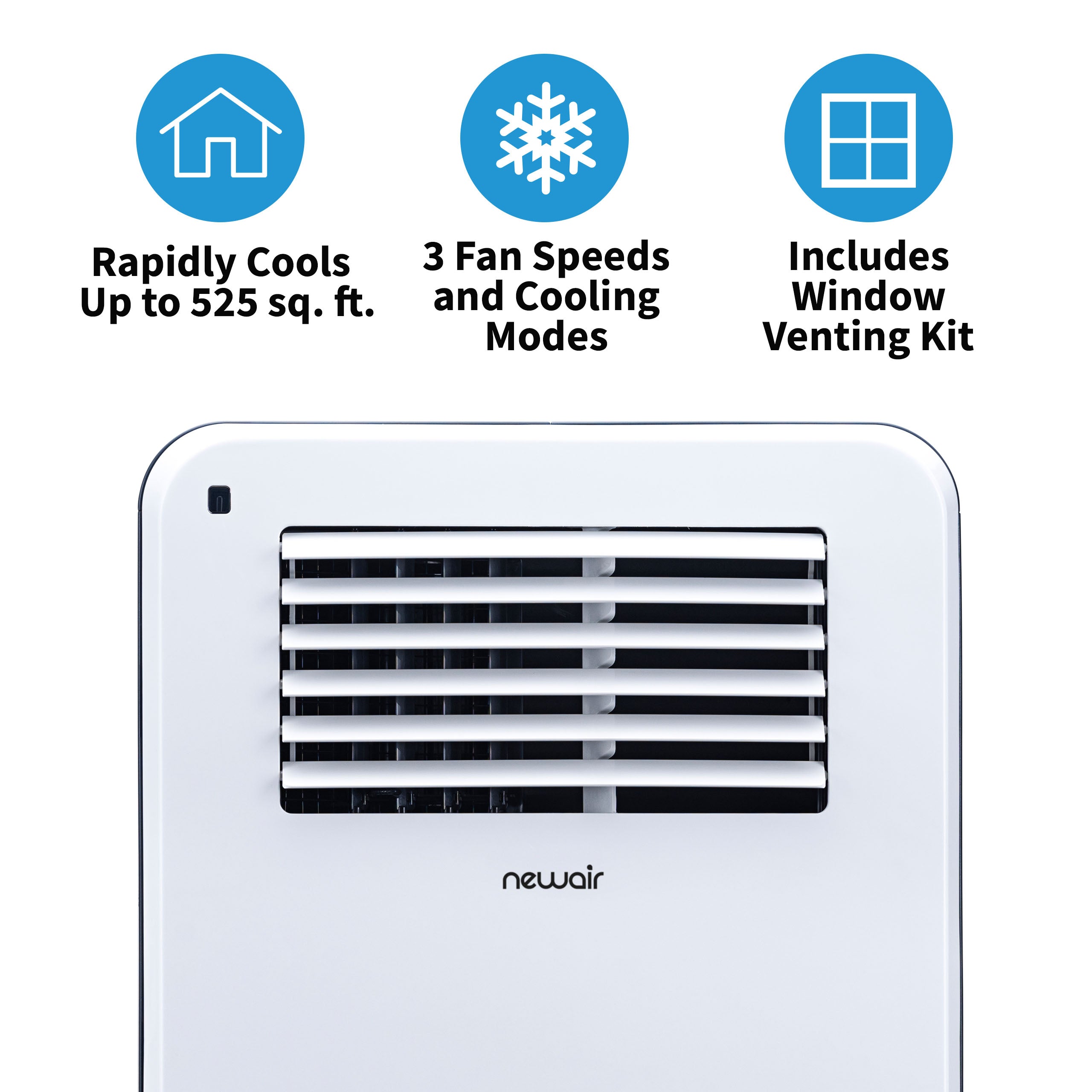 Newair Portable Air Conditioner, 12,000 BTUs (7,700 BTU, DOE), Cools 425 sq. ft., Easy Setup Window Venting Kit and Remote Control